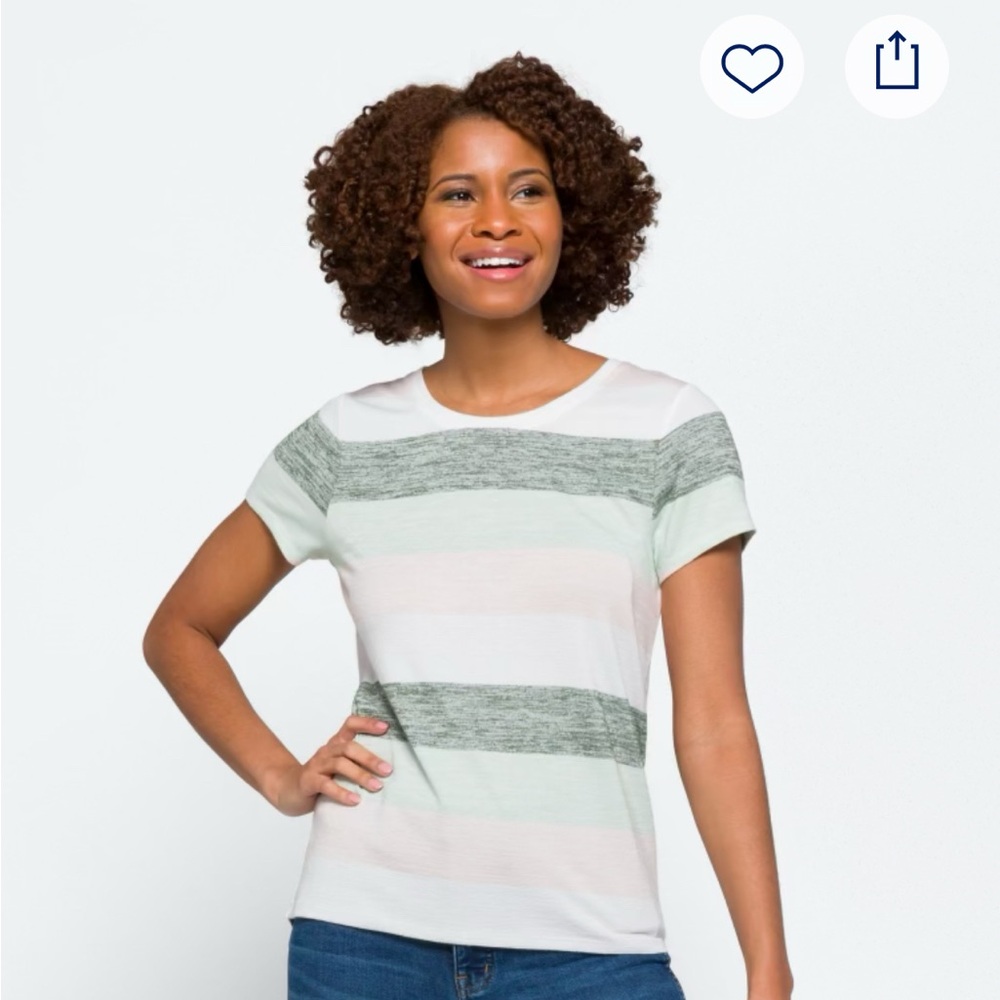 Market & Spruce Green Gray Fitted Short Sleeve Tee